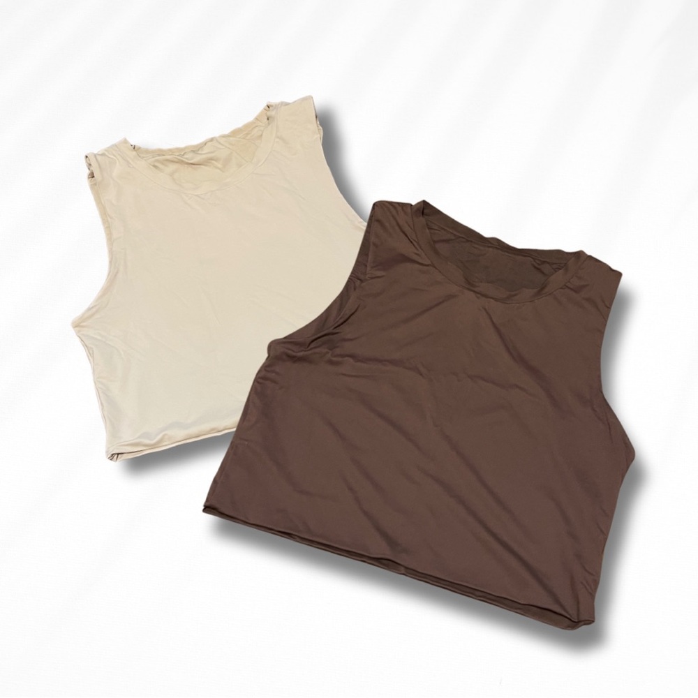 Vitality Cloud Cropped Tanks - 2 Pack